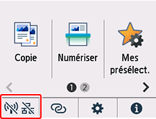 Écran ACCUEIL : sélection de réseau